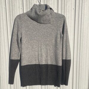 GAP Gray and Black Cowl Neck Sweater